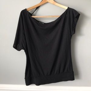 Torrid Twist Tees Black Asymmetrical Top